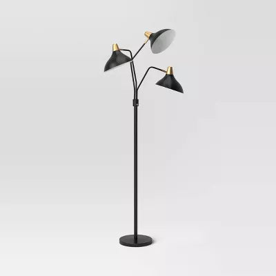 3-Head Floor Lamp Black