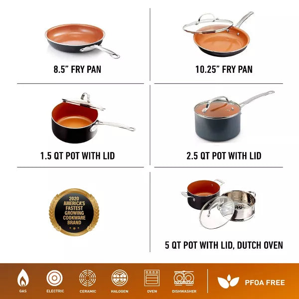 11 Piece Nonstick Cookware Set