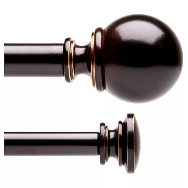 Ball Double Curtain Rod - Bronze