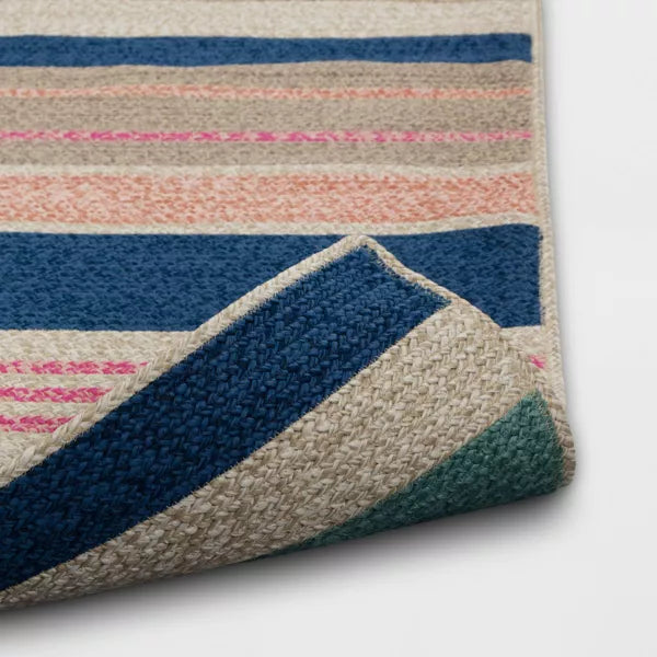 Striped Rectangular Braided Outdoor Rug