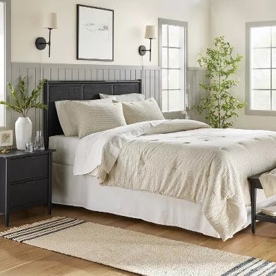 3pc Mini Grid Stitch Comforter Bedding Set - Full/Queen