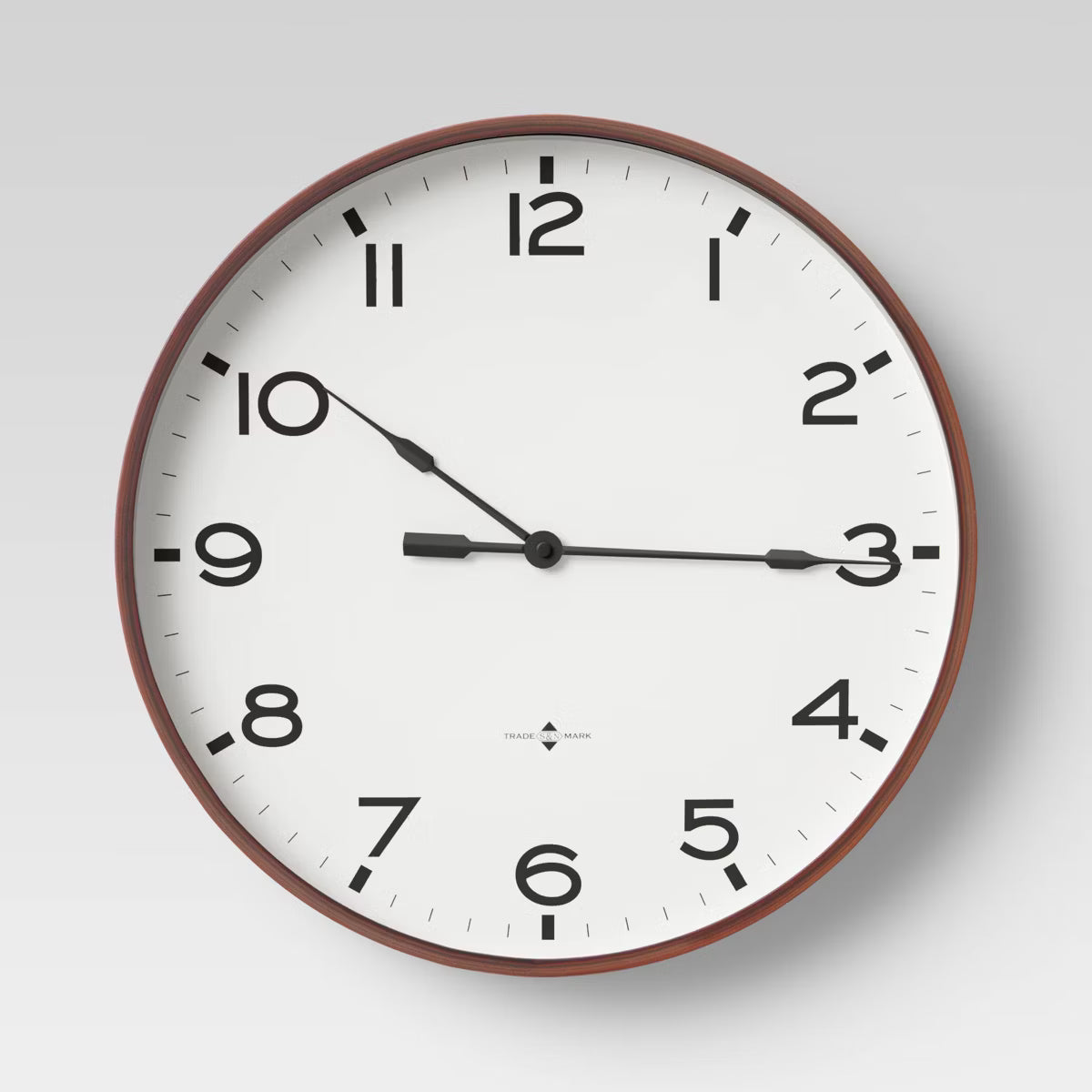 16" Thin Frame Wall Clock - Red/Brown SHOWROOM ITEM