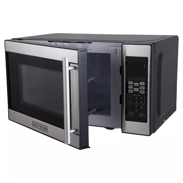 Microwave Oven - Black - Countertop, Small Dorm Microwave, Child Lock, 8 Programs