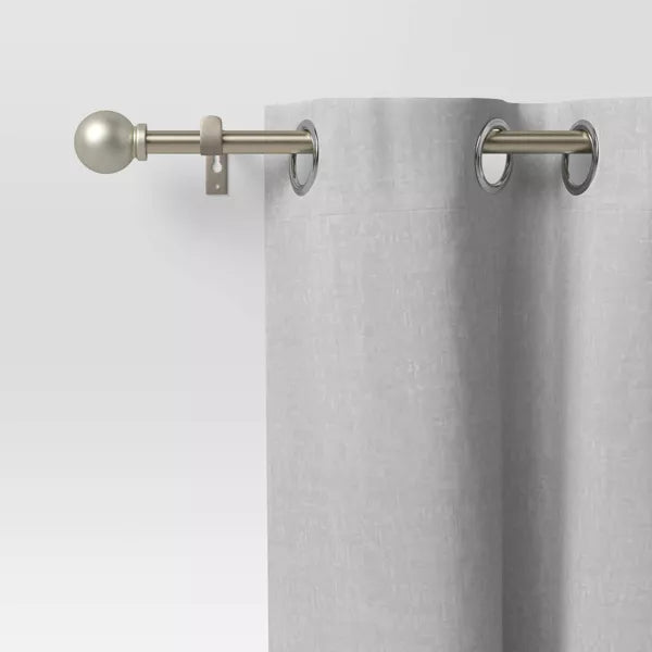 Café Smaller Ball Curtain Rod Silver