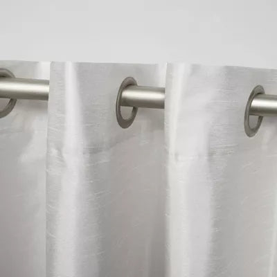 Set of 4 Chateau Striped Faux Silk Light Filtering Grommet Top Window Curtain Panels