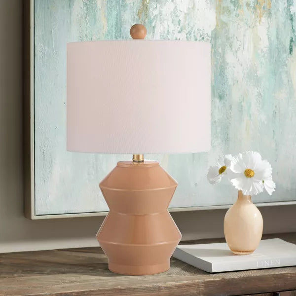 Tatum High Small Modern Accent Table Lamp Red Clay Glaze Finish Ceramic Single