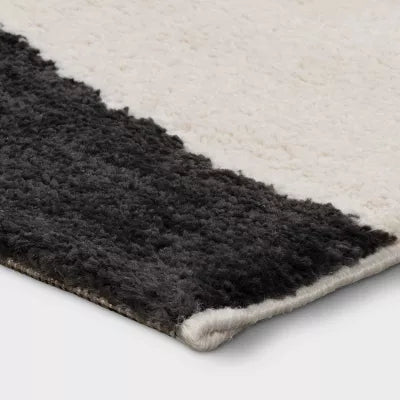 Abstract Inkblot Rug Black/White