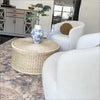 Bella Swivel Barrel Chair,2 Size Soft Touch Upholstered White Teddy Swivel Chair, Armrest 360° Swivel Nursery Chair