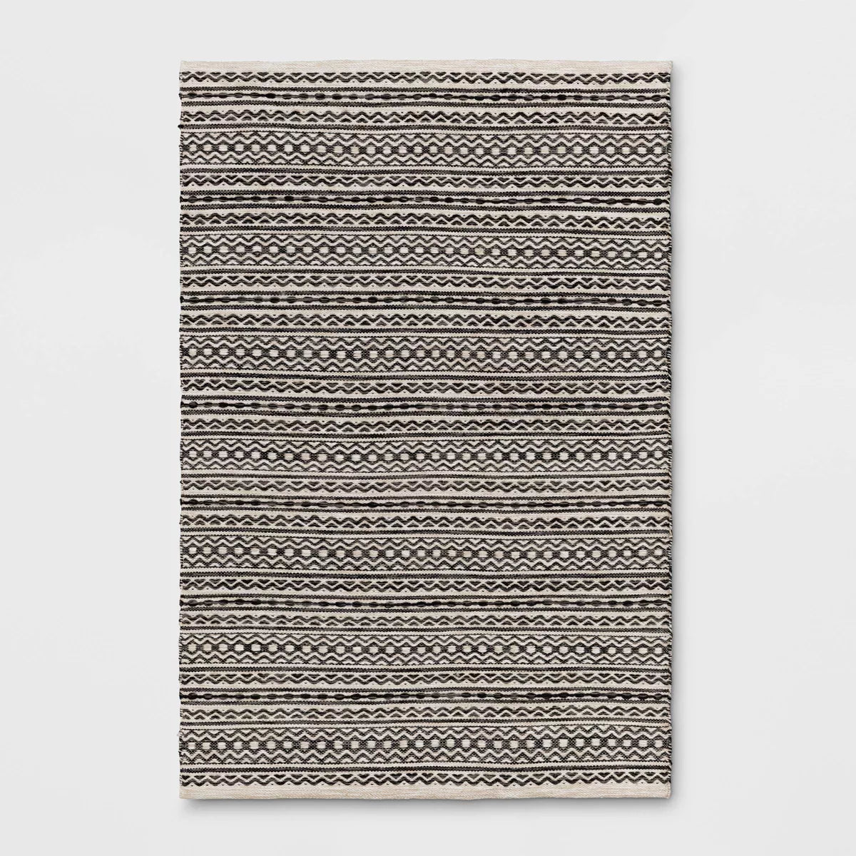 Washable Norwalk Stripe Rug Black/White 4'x6'