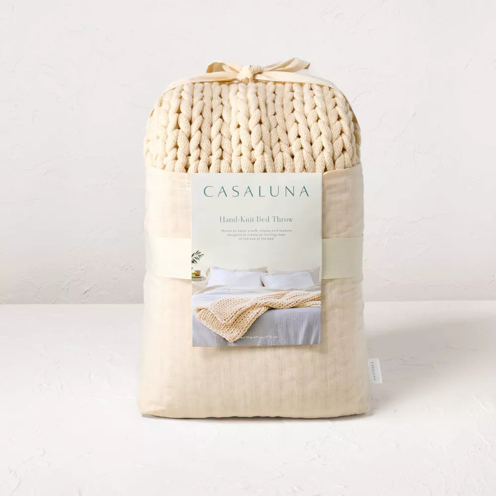 Oversized Solid Bed Throw