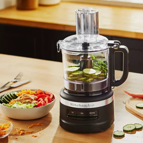 7 Cup Food Processor - Black -  Grinds, Chops, Shreds, Mixes, Blends, 3 Speeds, Dishwasher-Safe