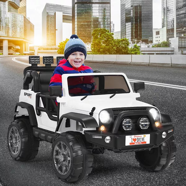12V Kids Ride On Car 2 Seater Truck RC Electric Vehicles w/ Storage Room