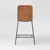 Wasson Woven Metal Leg Counter Height Barstool Tan -Black Frame, Jute-Like Seat