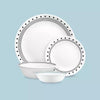 16pc Vitrelle City Block Dinnerware Set: Geometric Pattern, Service for 4, Includes Plates & Bowls, Dishwasher-Safe