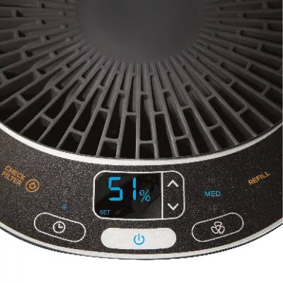 Removable Top Fill Tower Humidifier: Cool Mist, 3 Settings, Adjustable Humidity, Portable, Black, ETL Listed
