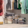 Storage Bin with Lid and Secure Latching Buckles