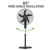 Digital Oscillating 3 Speed Stand Fan with Remote Control Black