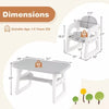 3-Piece Kids Table and Chair Set Toddler Activity Study Desk with Building Blocks