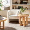 Vernon Upholstered Barrel Accent Chair - Faux Shearling Cream SHOWROOM ITEM