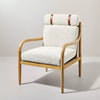 Boucle Upholstered Wood Accent Arm Chair