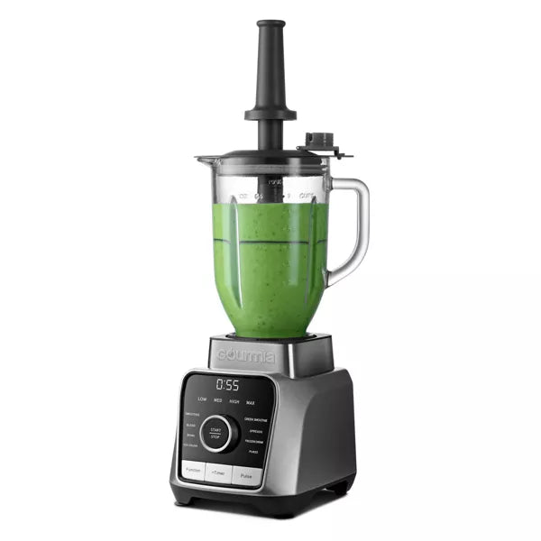 Digital Blender with 8 Total Blend Programs, 4 Speeds & Round-Plated Tamper Gray: Crushes Ice, Smoothie Maker