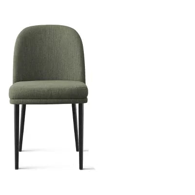 Upholstered Dining Chairs with Linen Blend Fabric and Metal Legs 1-Piece