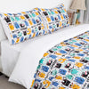 5 Piece Polyester Duvet Cover with 2 Pillowcases Fitted Sheet Flat Sheet Cartoon Series Pattern Kids Bedding Set,  Full