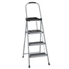 3 Step All Steel Step Stool with Tray: Folding Ladder, Silver, 3 Rungs