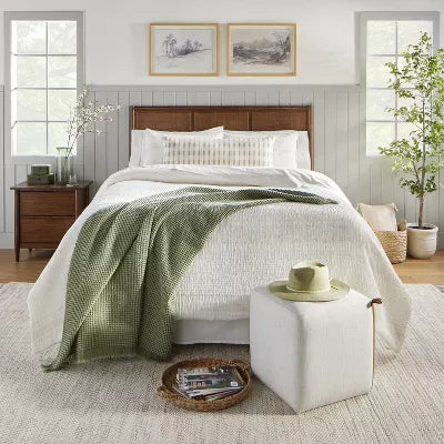 3pc Heather Stripe Comforter Bedding Set Twilight Taupe - Full/Queen
