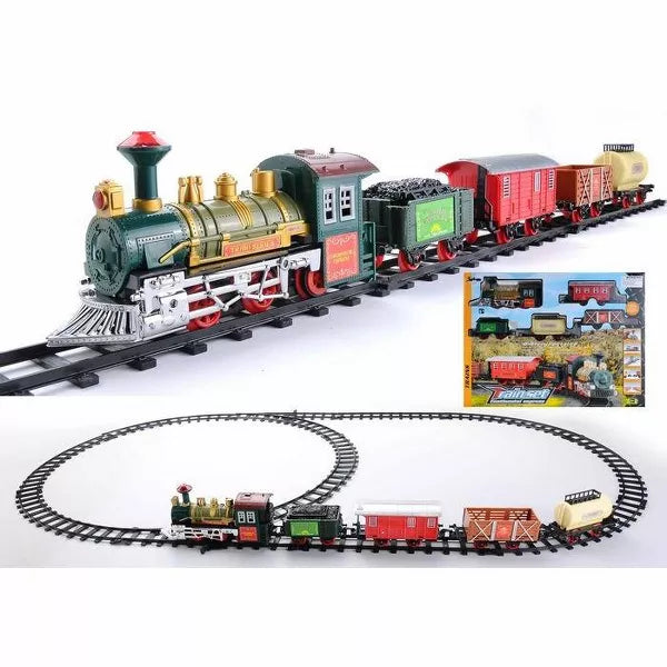 16-Piece Battery Operated Lighted and Animated Continental Express Train Set with Sound