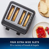 4-Slice Toaster With Extra-Wide Slots Black: Bagel & Bread Toaster, Kitchen Aid, Spot Clean