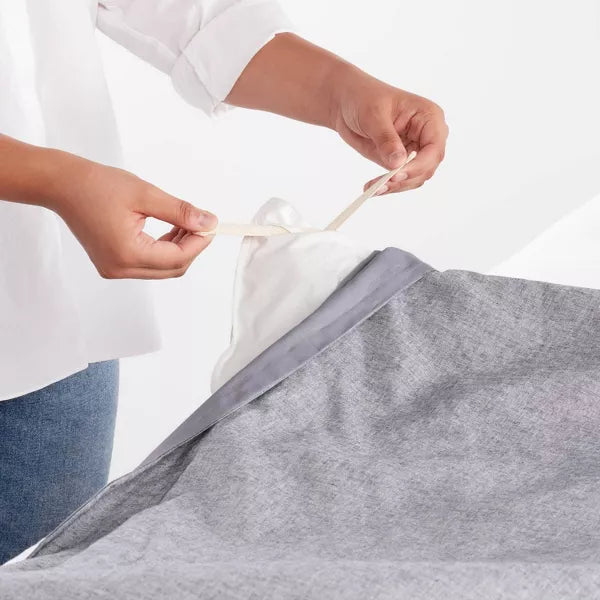 Cotton Linen Chambray Duvet Cover & Sham Set - King