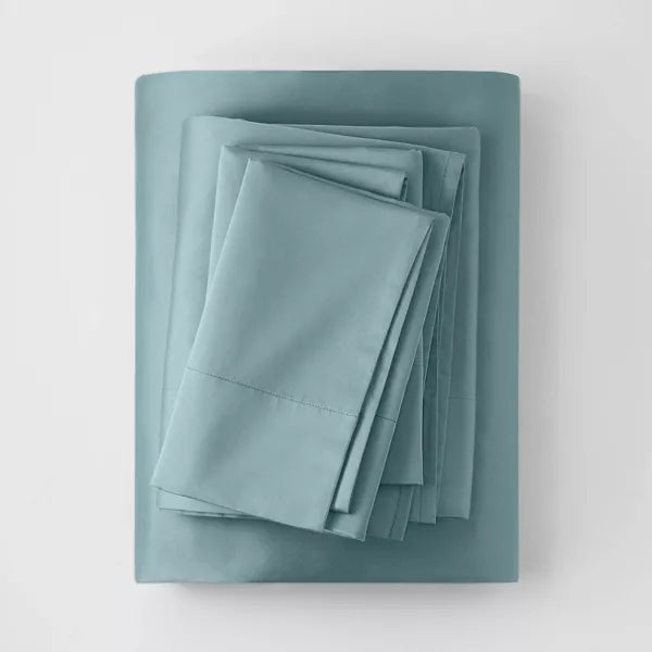500 Thread Count Washed Supima Sateen Solid Sheet Set - Queen