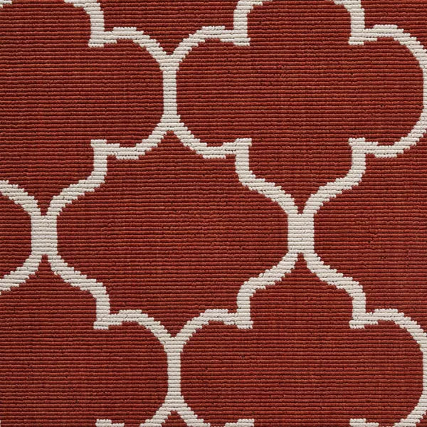 Thornhill Geometric Outdoor Rug Red/Ivory 3'3"x5'