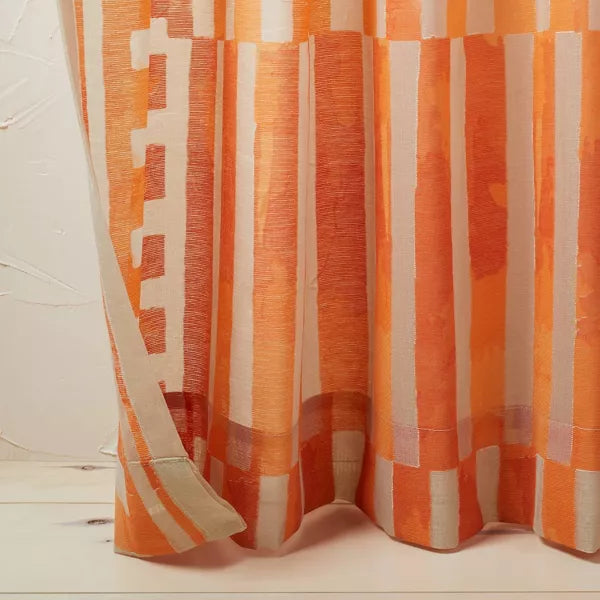 1pc Sheer Ophelia Printed Burnout Window Curtain Panel Orange