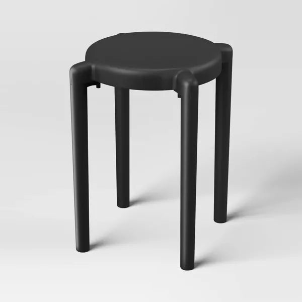 Recycled Plastic Dorm Accent Side Table Black
