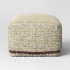 Branchville Square Pouf Cream Boucle - Transitional Style, No Assembly, Cotton & Wool Blend