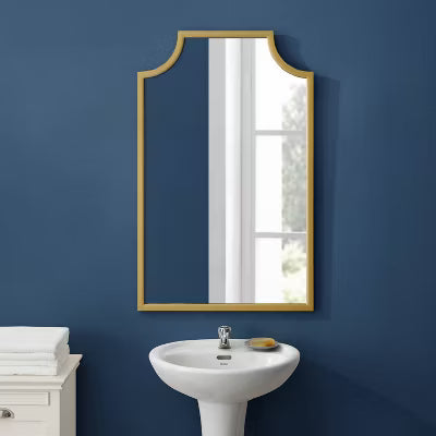 Aimee Wall Mirror Gold -Steel Frame, Pagoda Design