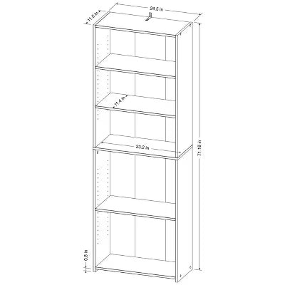5 Shelf Bookcase Natural
