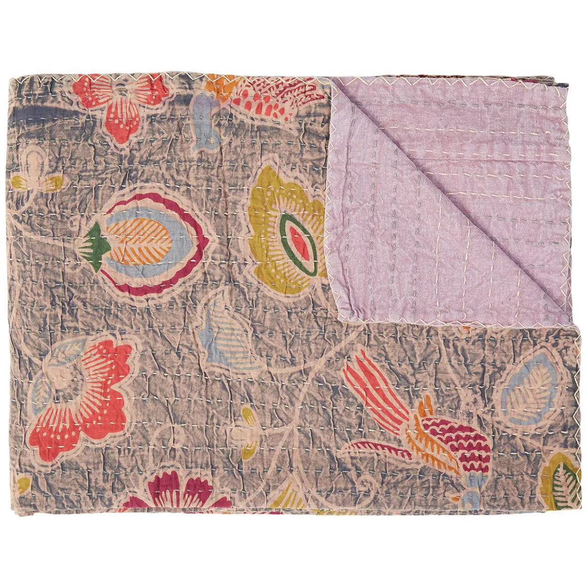 Taj Hotel Kantha Cotton Throw - Multi43 SHOWROOM ITEM