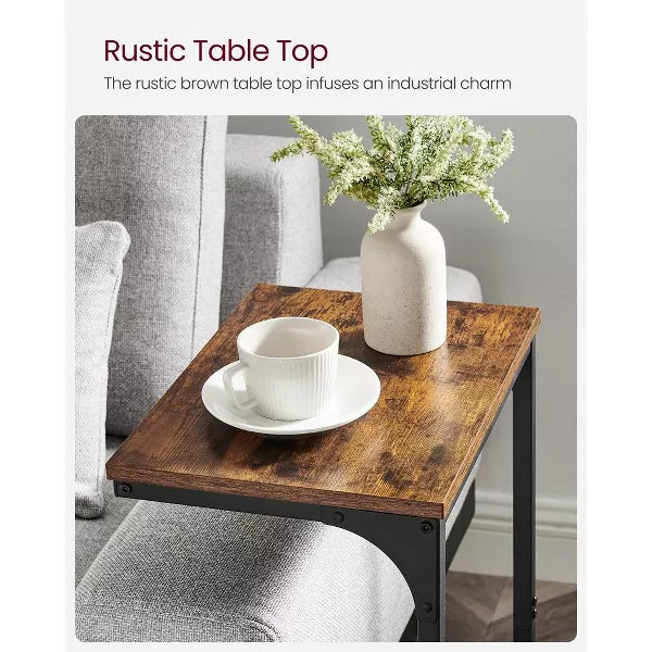 C-Shaped End Side Couch Small TV Tray Table