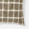 Woven Plaid Square Throw Pillow with Faux Leather Zipper - Indoor Decorative Cushion, Recycled Polyester