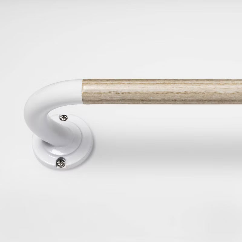 Blackout Kids' Curtain Rod Natural Wood/White