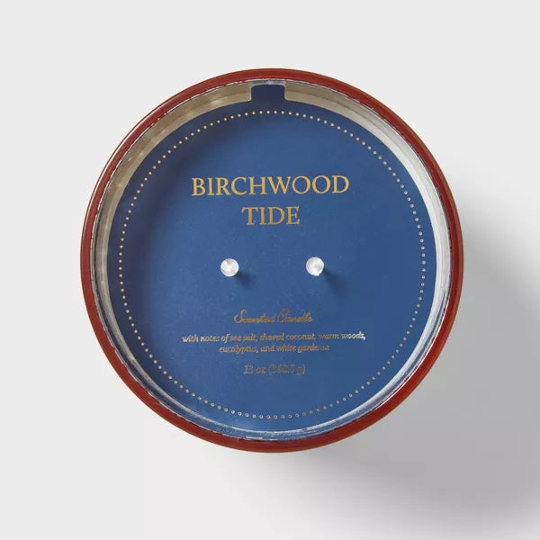 2-Wick Mercury Glass Candle Blue/Birchwood Tide, final cut