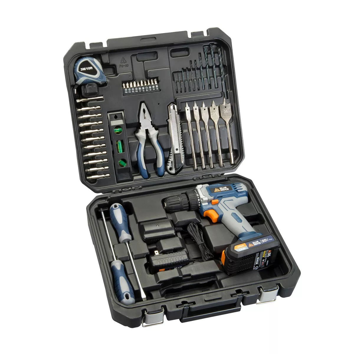 Cordless Project Kit: Lithium Battery, Power Drill Tool Set