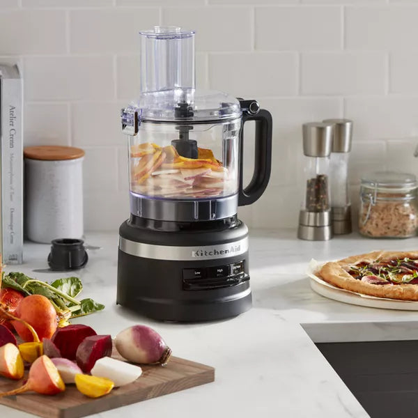 7 Cup Food Processor - Black -  Grinds, Chops, Shreds, Mixes, Blends, 3 Speeds, Dishwasher-Safe