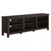 Transitional 6 Cubby Wood Open Storage Wood TV Stand