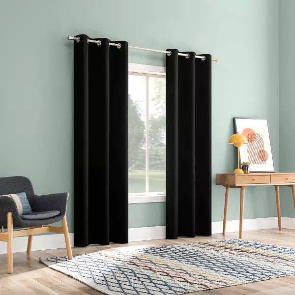 2pc Tedrow 100% Blackout Grommet Curtain Panel Pair