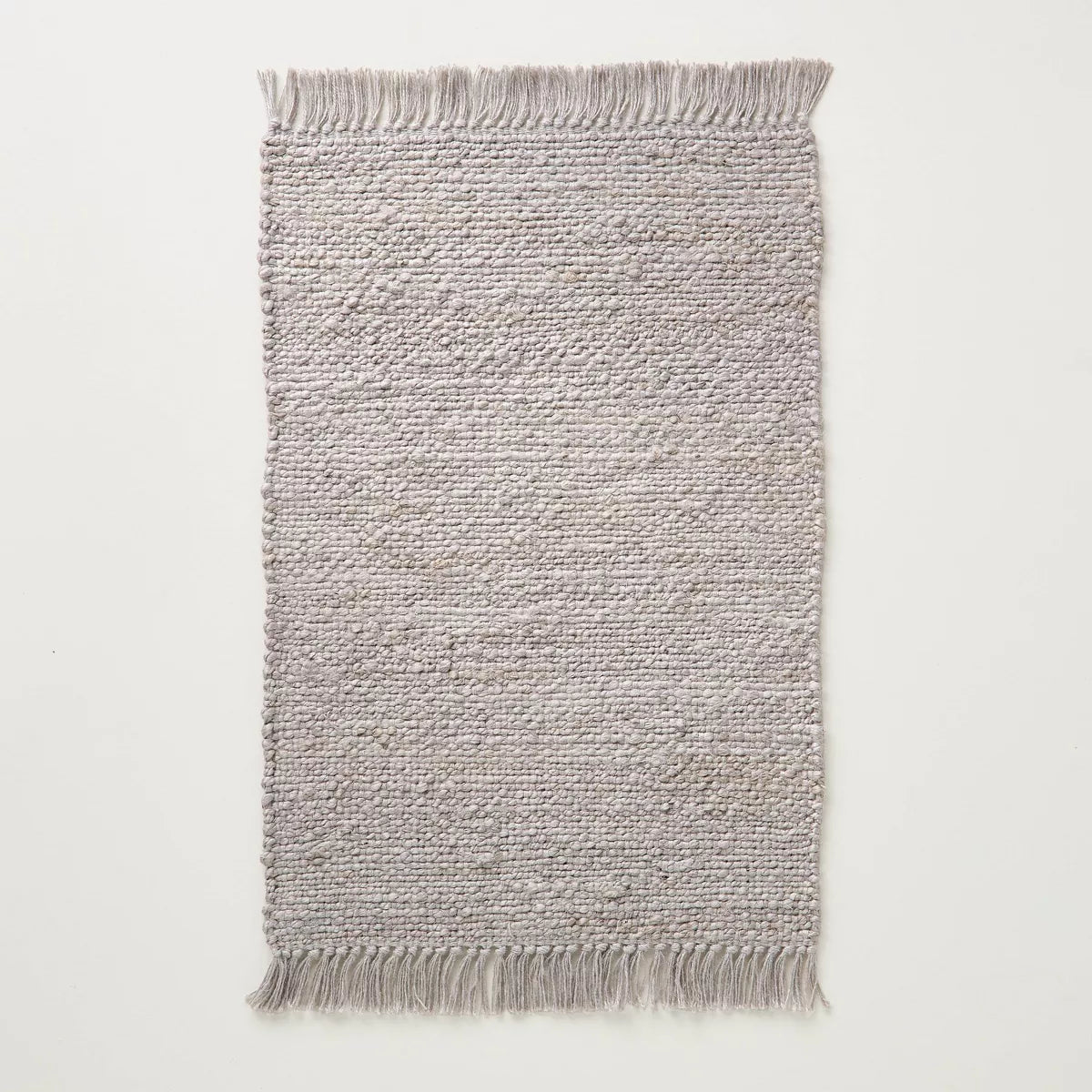 Bleached Jute Fringe Rug 2'x3' Accent