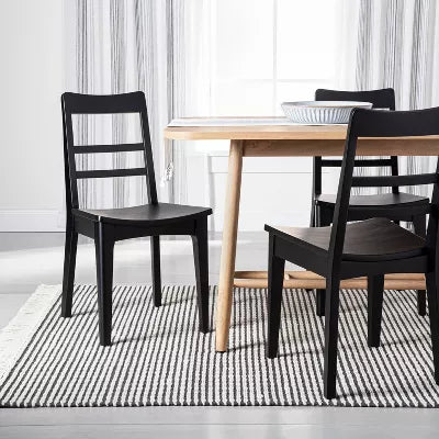 2pk Wood Ladder Back Dining Chair Set